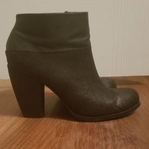 Black round toe booties